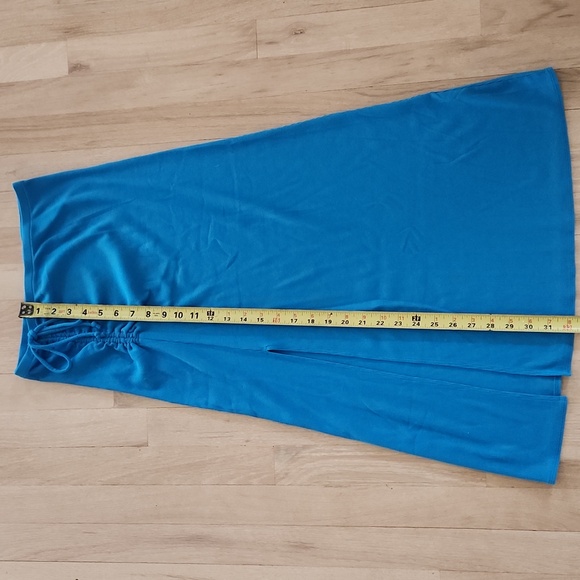 NWT Aerie Womens Beachwalk Midi Skirt Ruched Ribbed Front Slit Blue Size S - Picture 5 of 6